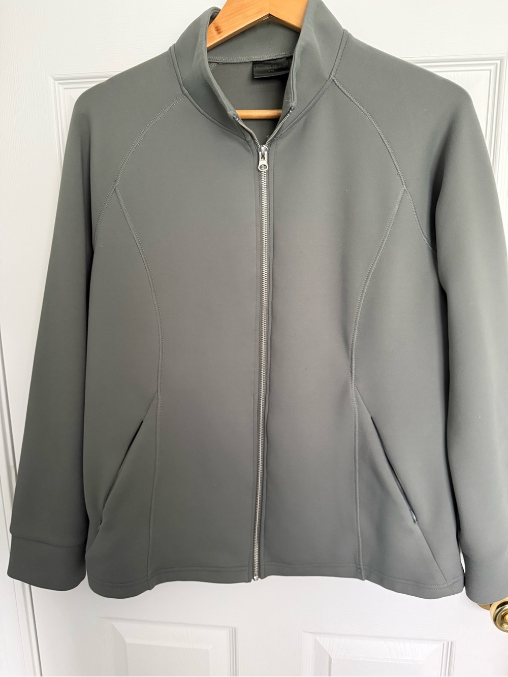 Women’s Gray green Zip-Front Jacket very soft